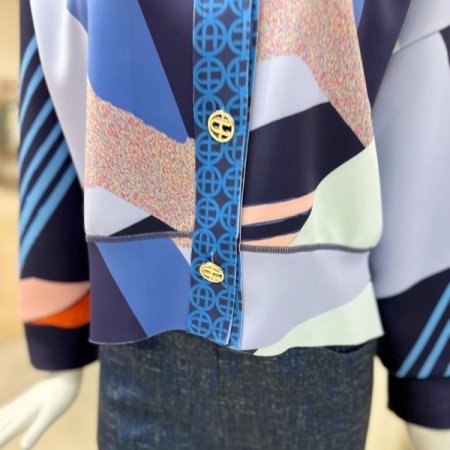 프린팅 라운드넥 가디건