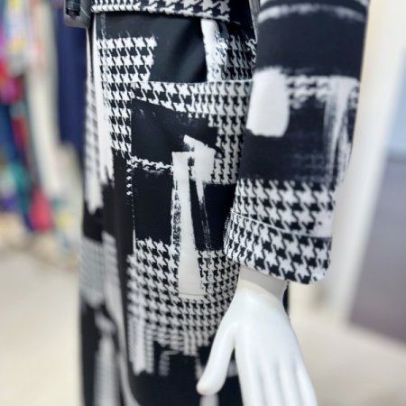 패턴 롱 트렌치 코트