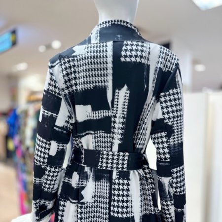 패턴 롱 트렌치 코트