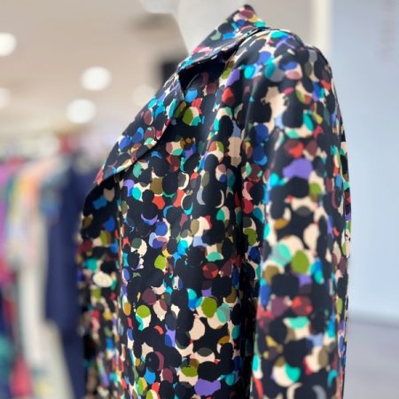 패턴 카라넥 코트