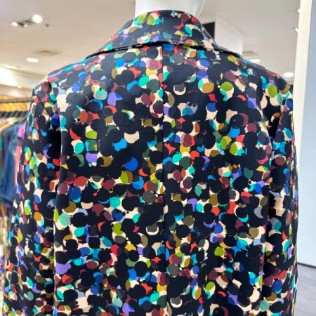 패턴 카라넥 코트