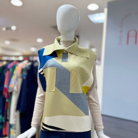 컨템 카라 단추 베스트