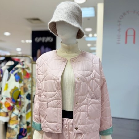 리버서블 노카라 패딩 점퍼