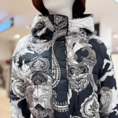 리버서블클래식 후드 패딩 하프 코트