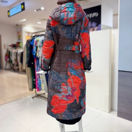 데님 플라워 패딩코트