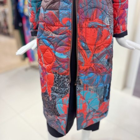 데님 플라워 패딩코트