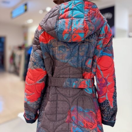 데님 플라워 패딩코트