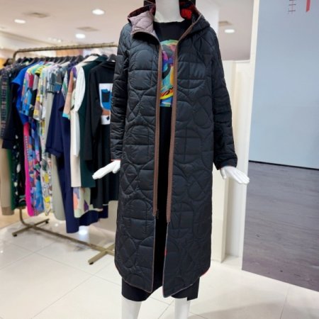 데님 플라워 패딩코트