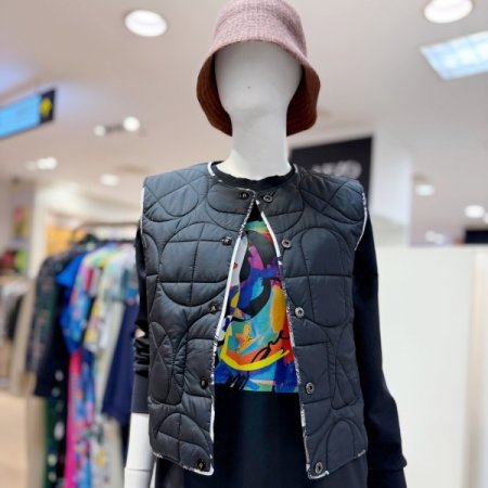 리버서블 로고 패딩 숏 베스트