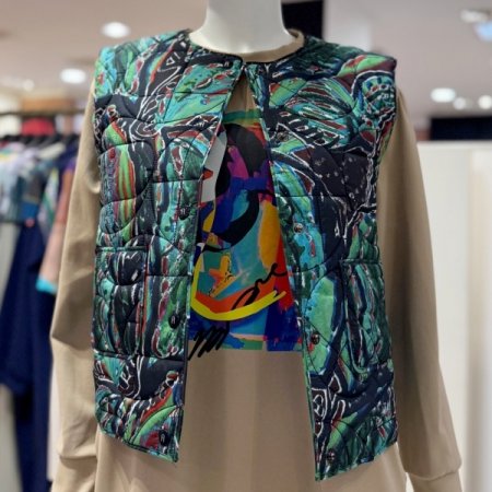 리버서블 크레이리프 패딩 숏 베스트