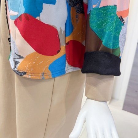 프린팅 기모 후드 집업 점퍼