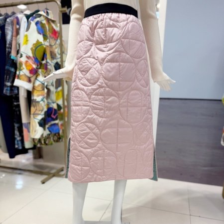 A로고 패딩 스커트