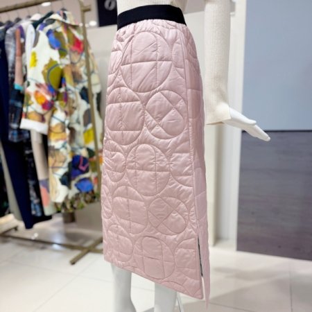 A로고 패딩 스커트