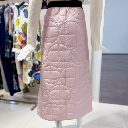 A로고 패딩 스커트