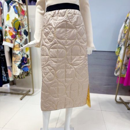 A로고 패딩 스커트