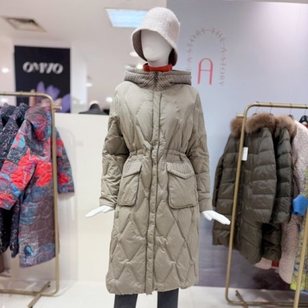 퀼팅 후드 벨티드 패딩점퍼