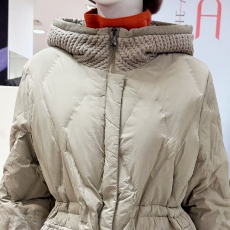 퀼팅 후드 벨티드 패딩점퍼