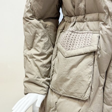 퀼팅 후드 벨티드 패딩점퍼