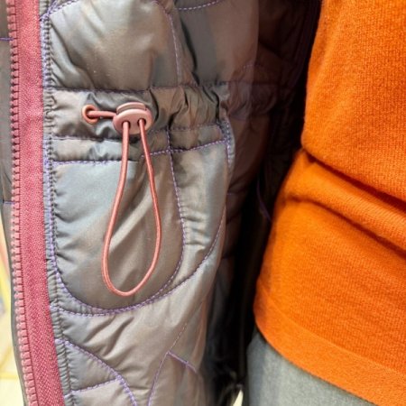 컨템곡선 후드 패딩 하프 코트