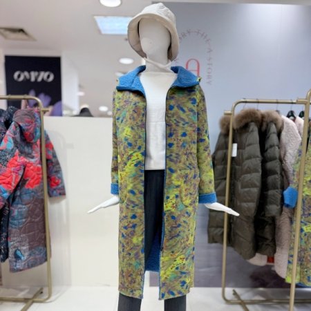 애니멀 코팅 롱 코트