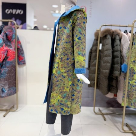 애니멀 코팅 롱 코트