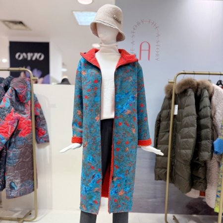 애니멀 코팅 롱 코트