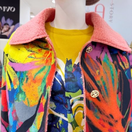 플라워 드로잉 숏 자켓