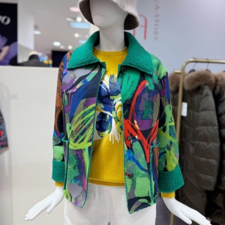 플라워 드로잉 숏 자켓