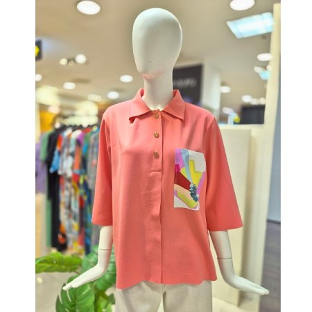 포켓 카라 반오픈넥 셔츠