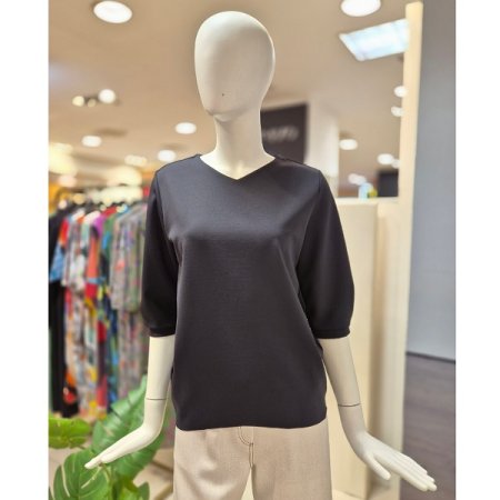 소매 퍼프 브이 블라우스