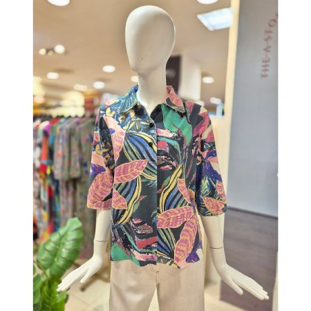 반오픈넥 야자수 카라 셔츠