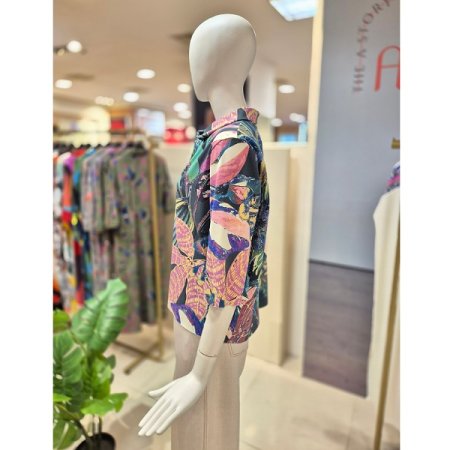 반오픈넥 야자수 카라 셔츠