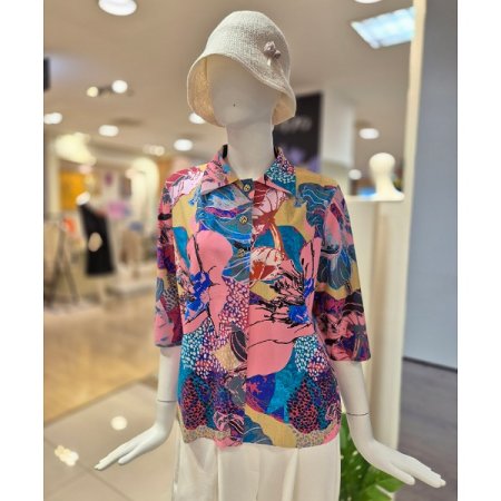 플라워 카라 셔츠