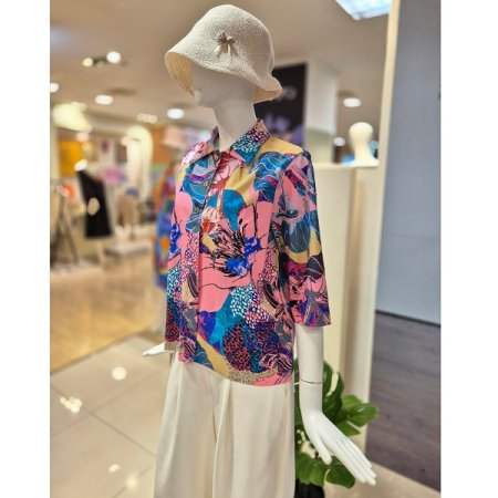 플라워 카라 셔츠