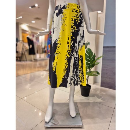 추상터치 플레어 스커트