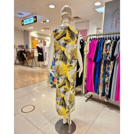 하와이언 민소매 롱 원피스