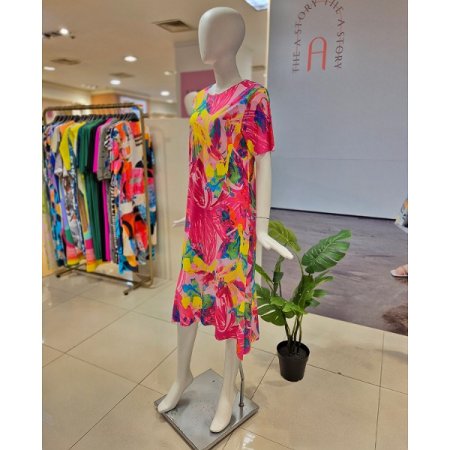 썸머플라워 트임 A라인 원피스