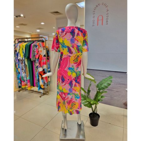 썸머플라워 트임 A라인 원피스