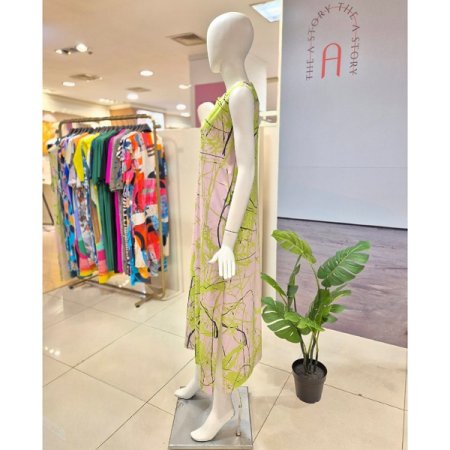 플로우 민소매 롱 원피스