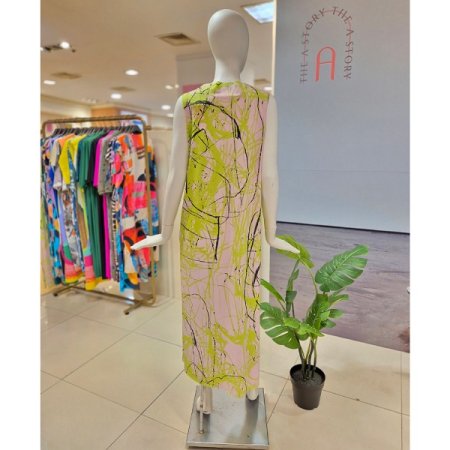 플로우 민소매 롱 원피스