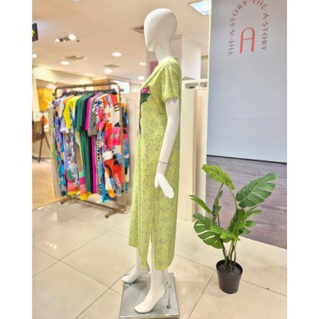 플라워 옆트임 롱 원피스