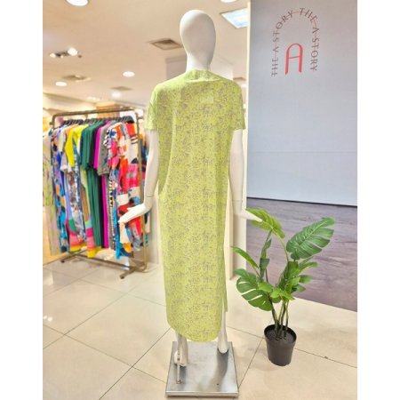 플라워 옆트임 롱 원피스