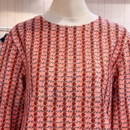 하운드 체크 7부 라운드 티셔츠