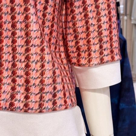 하운드 체크 7부 라운드 티셔츠