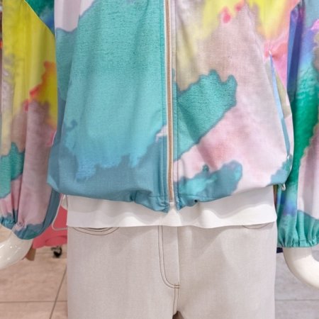 솜사탕 뒷주름 후드 크랍 점퍼