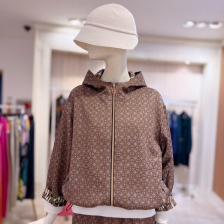 A로고 스트링 후드 크랍 점퍼