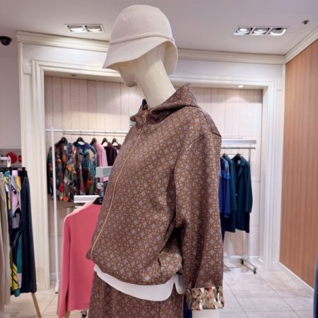 A로고 스트링 후드 크랍 점퍼