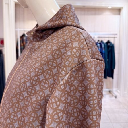 A로고 스트링 후드 크랍 점퍼