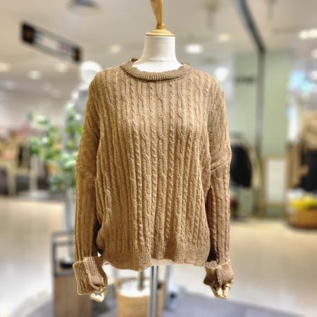 시스루꽈배기니트긴팔티