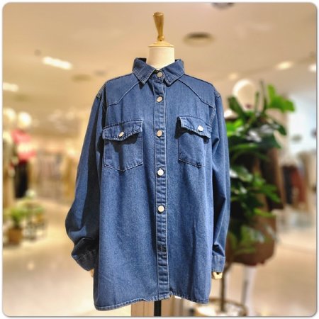 투포켓데님셔츠블라우스